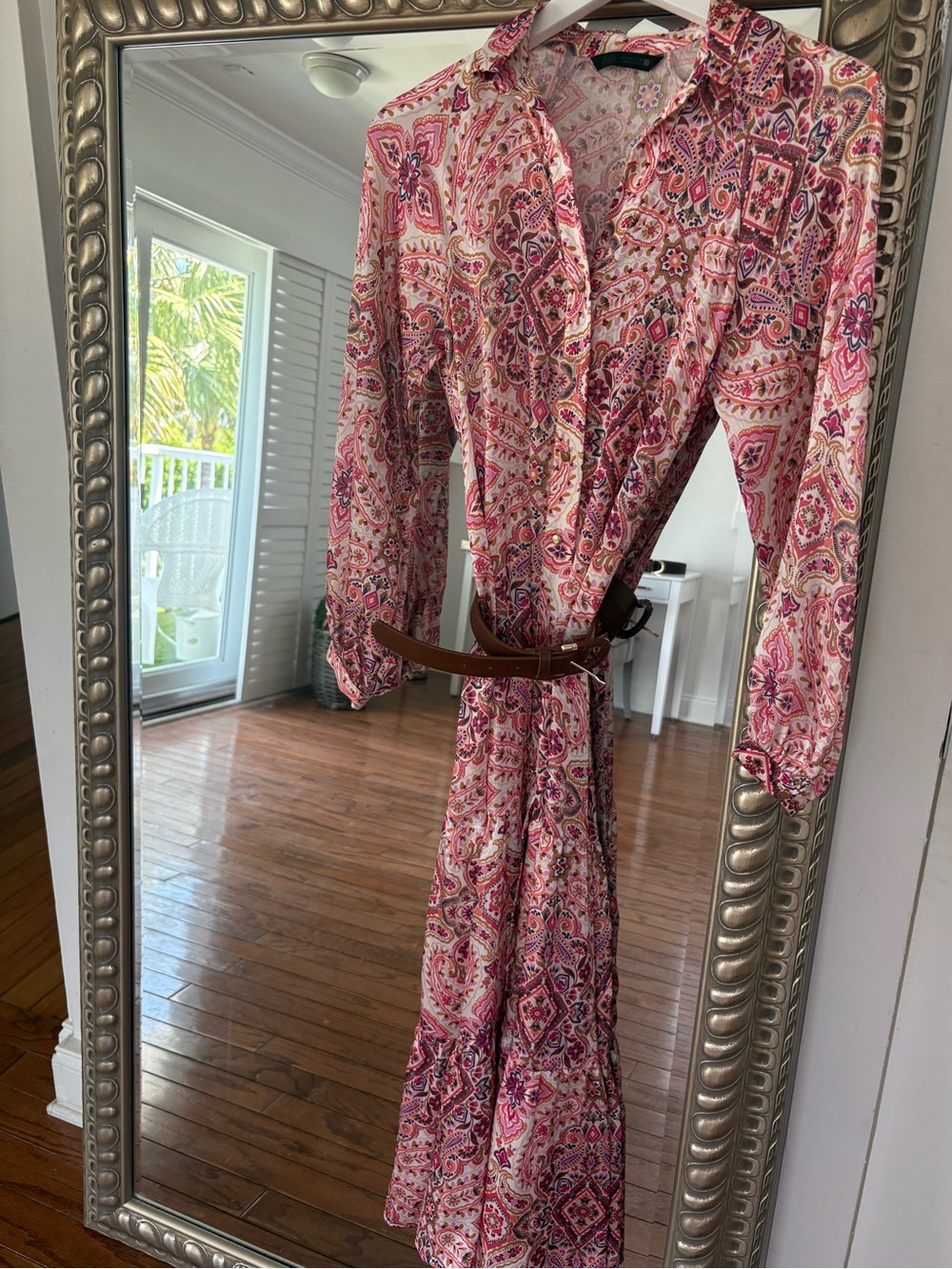 Zara Pink Paisley Midi Dress